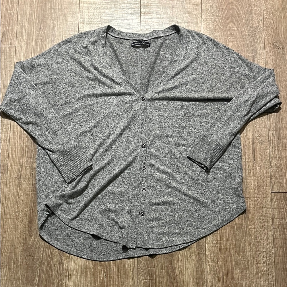 Women’s Abercrombie & Fitch Heather Gray Soft Knit Top Size L